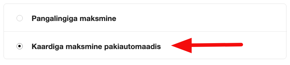 Kaardiga maksmine pakiautomaadis